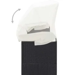 vidaXL Sofá de jardín con dosel negro ratán sintético Negro y blanco Hot