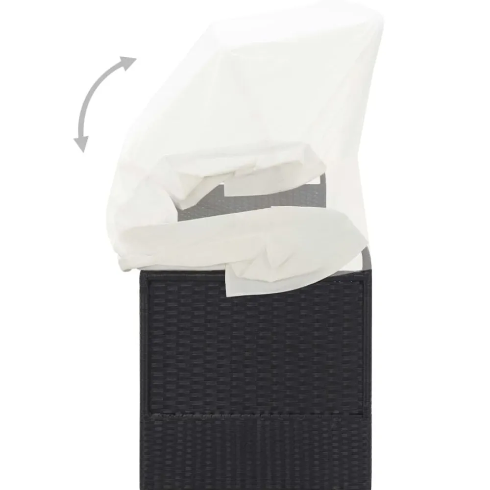 vidaXL Sofá de jardín con dosel negro ratán sintético Negro y blanco Hot