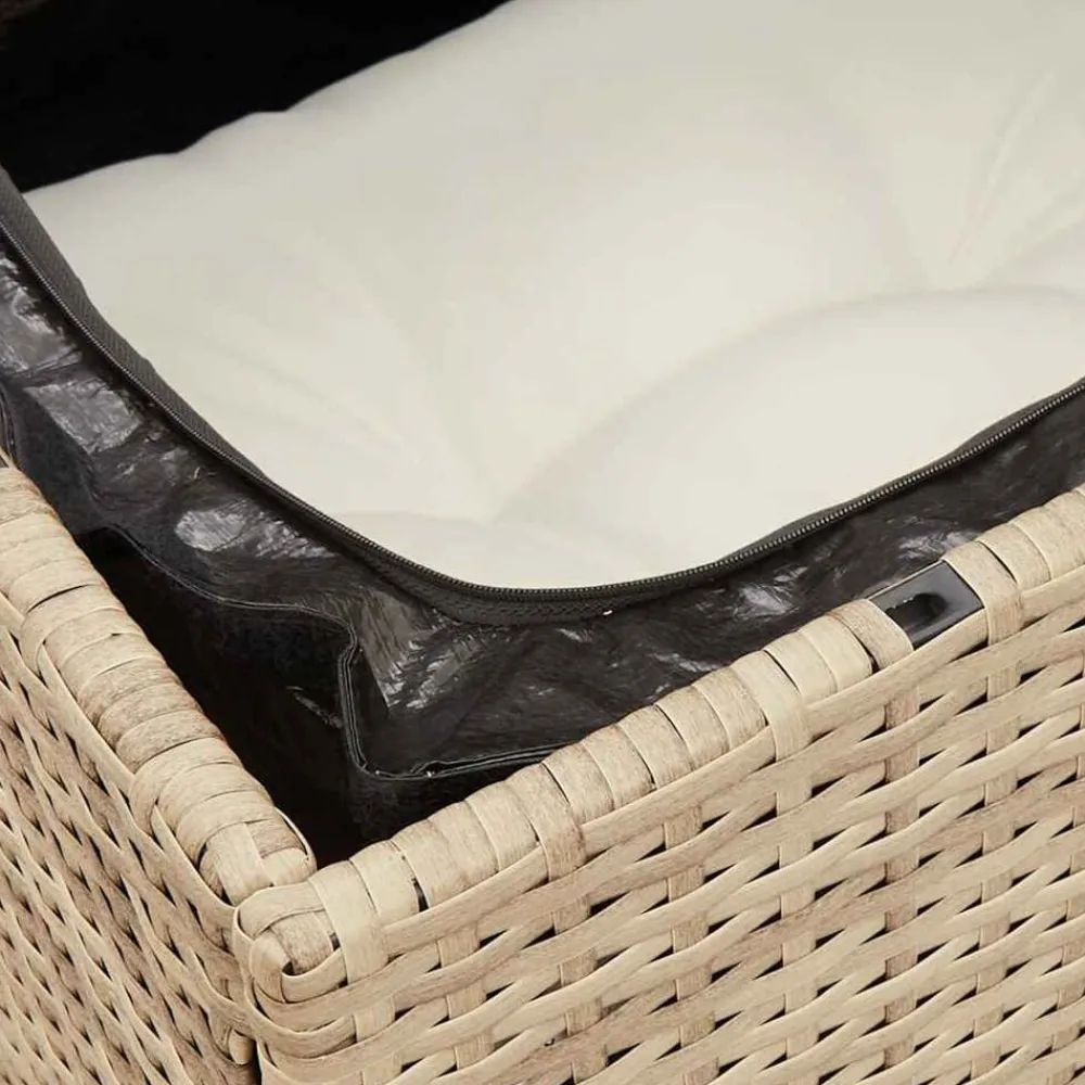 vidaXL Muebles De Jardín-Sofá de jardín de 3 plazas con cojines ratán sintético