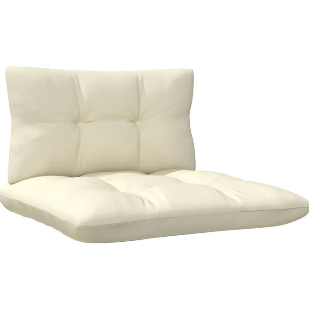 vidaXL Sofá de jardín de 4 plazas con cojines madera maciza pino crema Marrón y crema Best