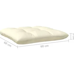 vidaXL Sofá de jardín de 2 plazas con cojines madera maciza pino crema Marrón y crema Sale