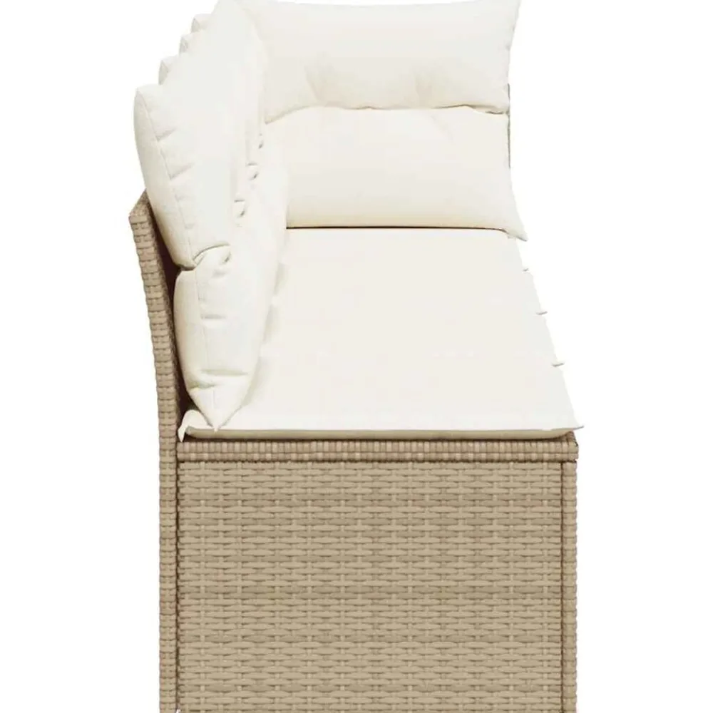 vidaXL Sofá de jardín de 4 plazas con cojines ratán sintético beige beige y crema Discount
