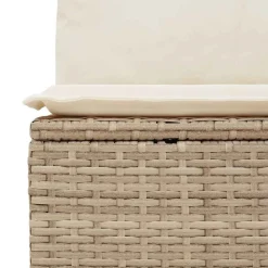 vidaXL Sofá de jardín de 4 plazas con cojines ratán sintético beige beige y crema Discount