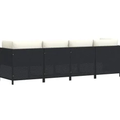 vidaXL Muebles De Jardín-Sofá de jardín de 4 plazas con cojines ratán sintético