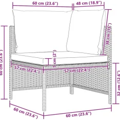vidaXL Muebles De Jardín-Sofá de jardín de 4 plazas con cojines ratán sintético