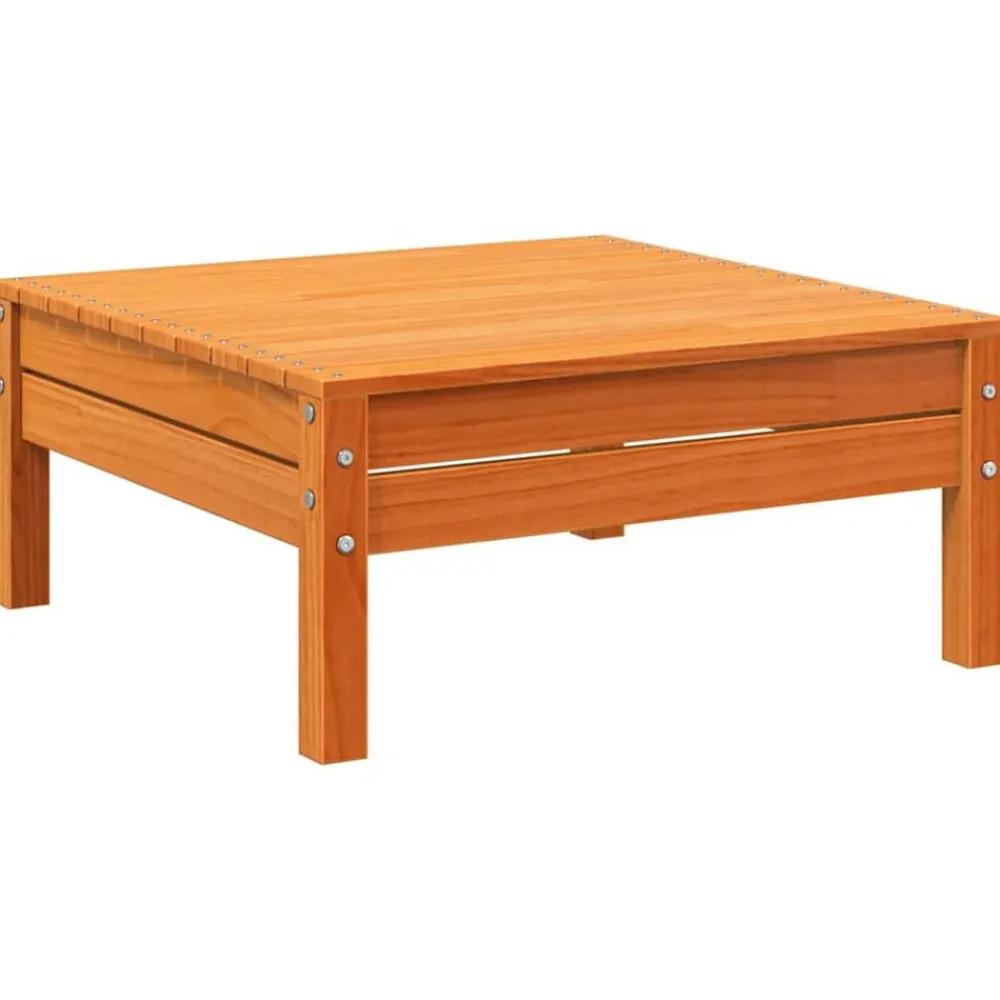 vidaXL Muebles De Jardín-Sofá de jardín de 3 plazas madera maciza de pino marrón cera