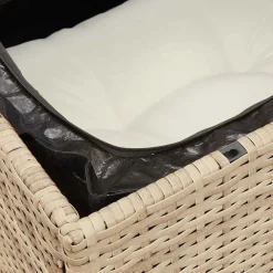 vidaXL Sofá de jardín de 3 plazas con cojines ratán sintético Beige Best
