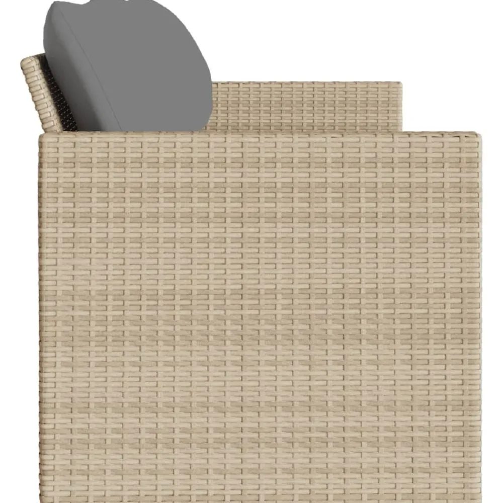 vidaXL Sofá de jardín de 3 plazas con cojines ratán sintético beige beige y gris claro