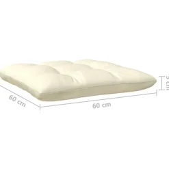 vidaXL Sofá de jardín de 3 plazas con cojines madera maciza pino crema Marrón y crema Best