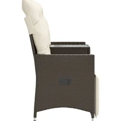 vidaXL Muebles De Jardín-Sofá de jardín reclinable de 2 plazas con mesa ratán PE marrón