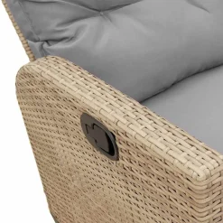 vidaXL Muebles De Jardín-Sofá de jardín reclinable con cojines en forma de L