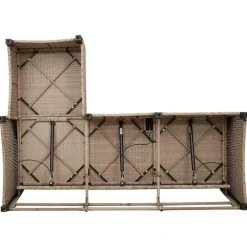 vidaXL Muebles De Jardín-Sofá de jardín reclinable con cojines en forma de L