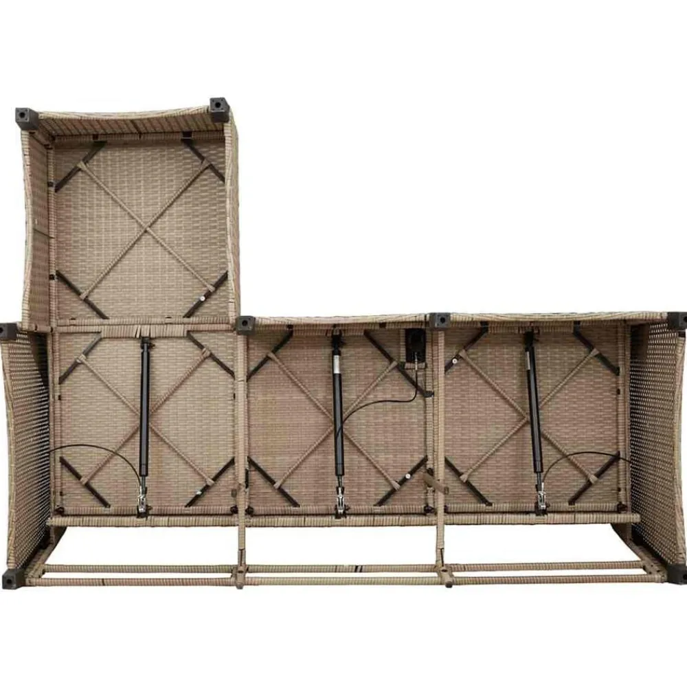 vidaXL Muebles De Jardín-Sofá de jardín reclinable con cojines en forma de L