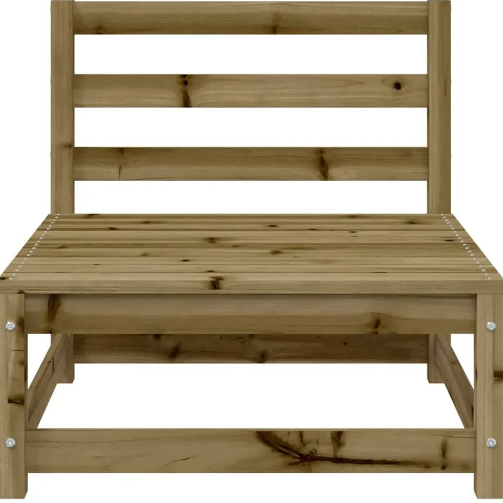 vidaXL Sofá de jardín sin reposabrazos con reposapiés madera de pino Impregnado natural Online