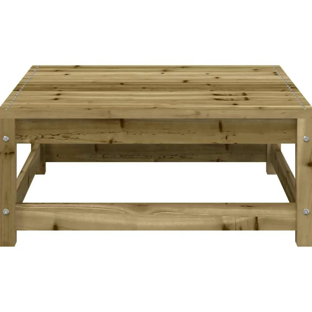 vidaXL Sofá de jardín sin reposabrazos con reposapiés madera de pino Impregnado natural Online