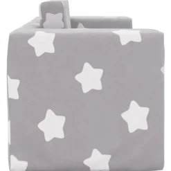 Niños vidaXL Mobiliario Para Bebés Y Niños Pequeños-Sofá de niños de 2 plazas felpa suave gris claro con estrellas