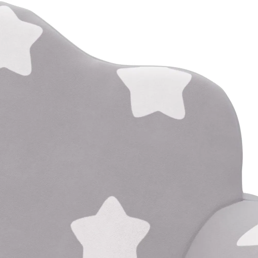 Niños vidaXL Mobiliario Para Bebés Y Niños Pequeños-Sofá de niños de 2 plazas felpa suave gris claro con estrellas