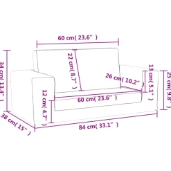 Niños vidaXL Mobiliario Para Bebés Y Niños Pequeños-Sofá de niños de 2 plazas felpa suave gris claro con estrellas