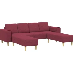 vidaXL Sofás-Sofá de sala 3 pcs Rojo vino 250 x 188 x 76 cm Poliéster