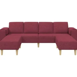 vidaXL Sofás-Sofá de sala 3 pcs Rojo vino 250 x 188 x 76 cm Poliéster