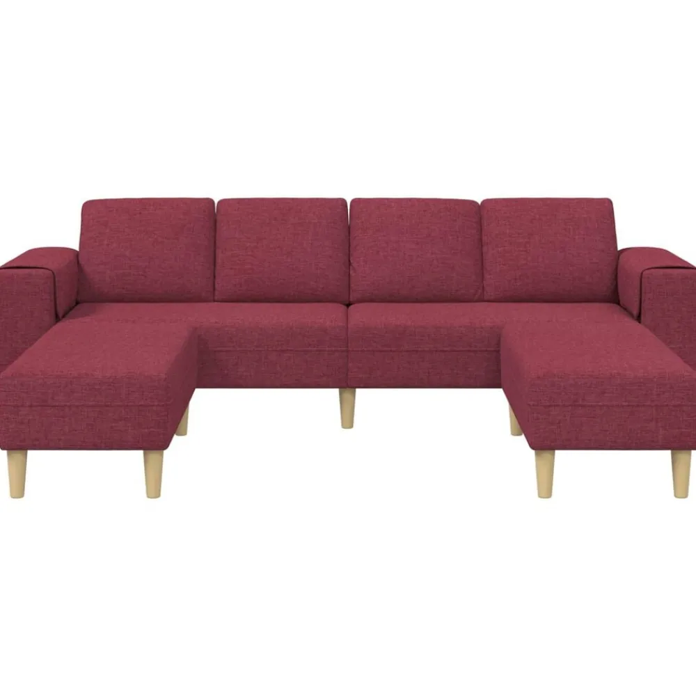 vidaXL Sofás-Sofá de sala 3 pcs Rojo vino 250 x 188 x 76 cm Poliéster
