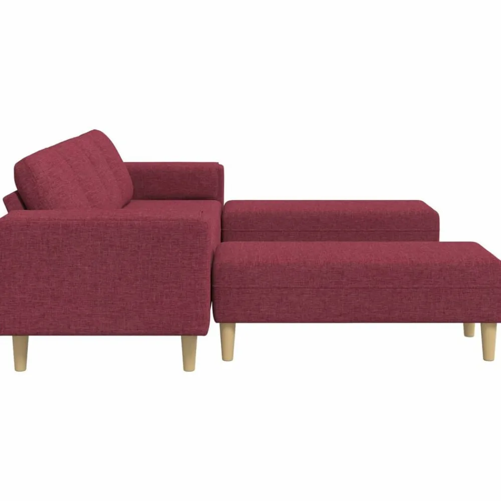 vidaXL Sofás-Sofá de sala 3 pcs Rojo vino 250 x 188 x 76 cm Poliéster