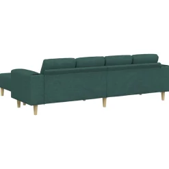 vidaXL Sofás-Sofá de sala 3 pcs Verde oscuro Poliéster