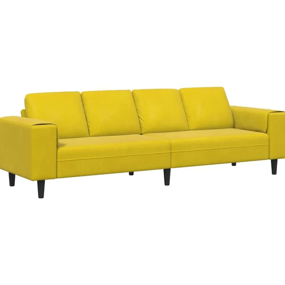 vidaXL Sofá de sala 250 x 77 x 76 cm Amarillo Hot