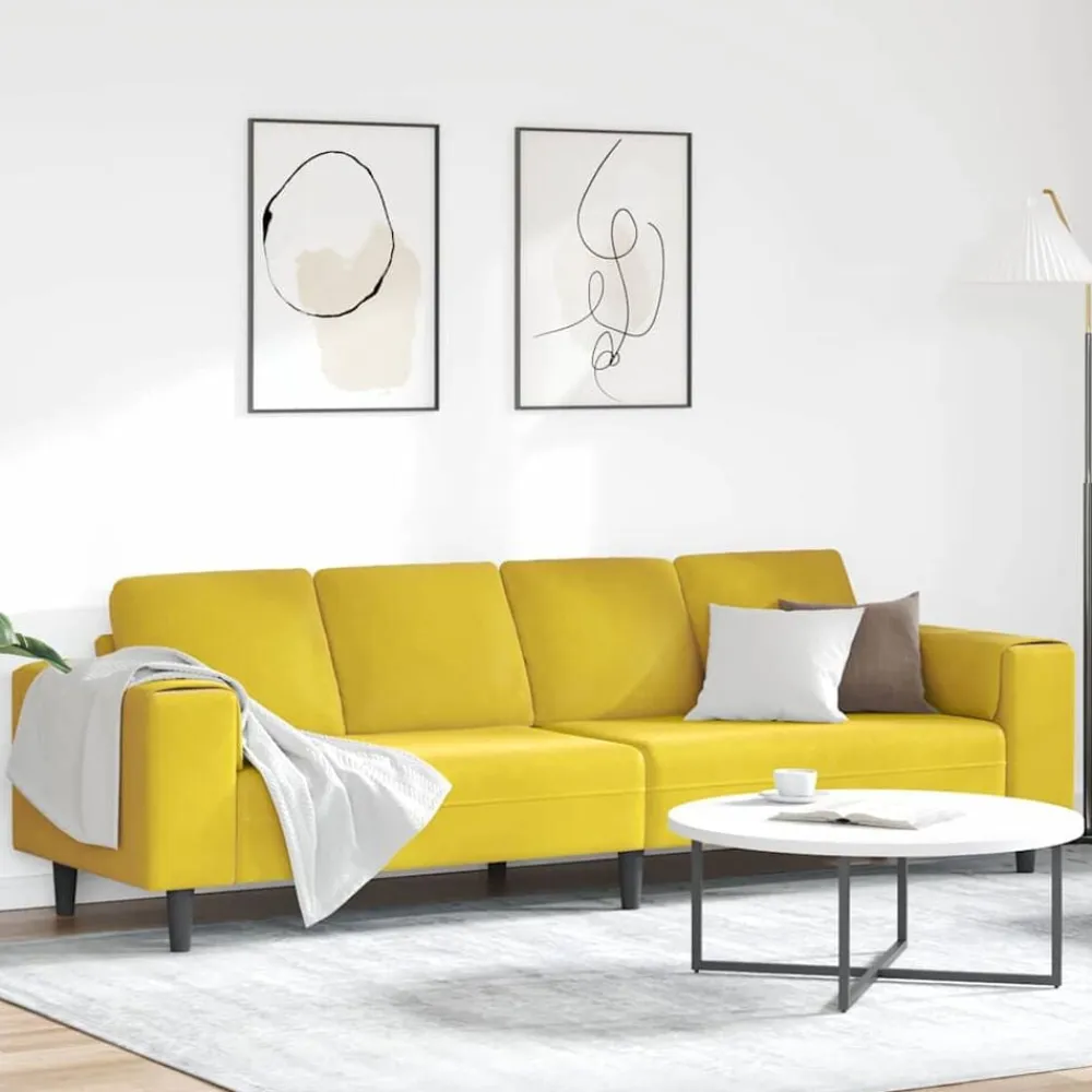 vidaXL Sofá de sala 250 x 77 x 76 cm Amarillo Hot