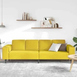 vidaXL Sofá de sala 250 x 77 x 76 cm Amarillo Hot