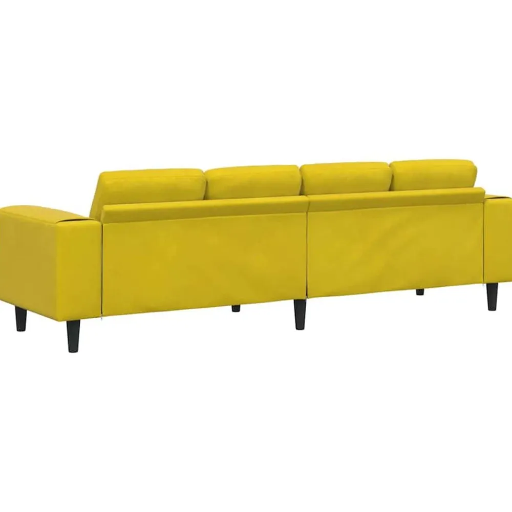 vidaXL Sofá de sala 250 x 77 x 76 cm Amarillo Hot