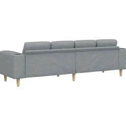 vidaXL Sofá de sala 250 x 77 x 76 cm Poliéster Gris claro Clearance