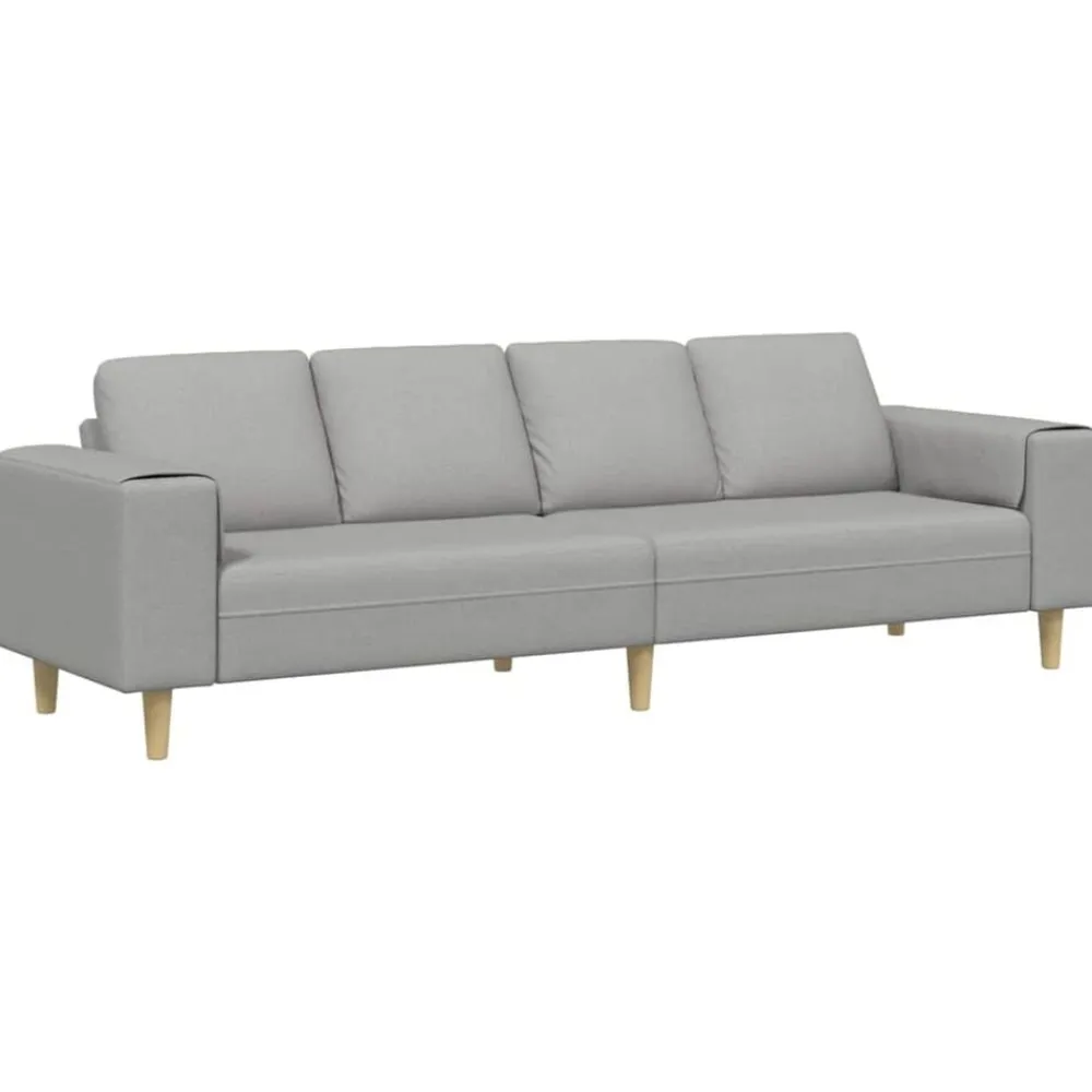vidaXL Sofá de sala 250 x 77 x 76 cm Poliéster Gris nube Discount