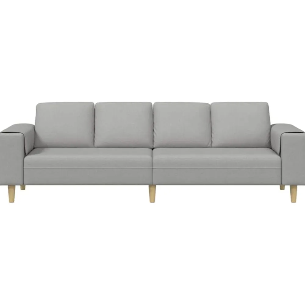 vidaXL Sofá de sala 250 x 77 x 76 cm Poliéster Gris nube Discount