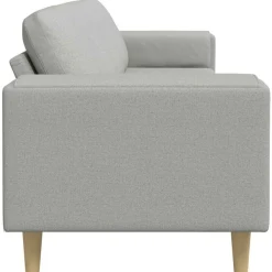 vidaXL Sofá de sala 250 x 77 x 76 cm Poliéster Gris nube Discount