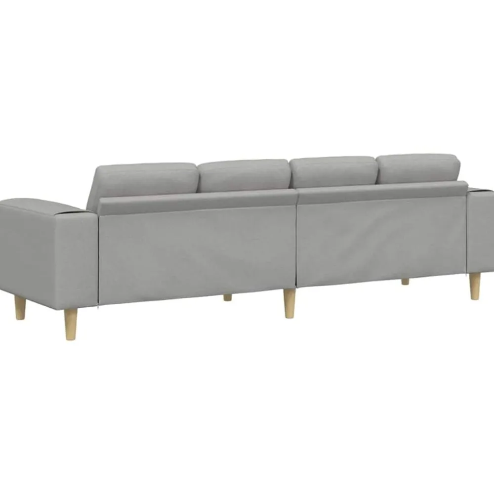 vidaXL Sofá de sala 250 x 77 x 76 cm Poliéster Gris nube Discount