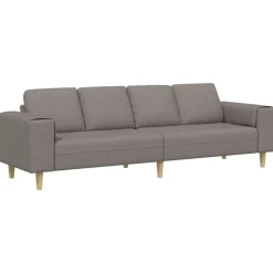 vidaXL Sofá de sala 250 x 77 x 76 cm Poliéster Taupé Hot