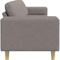 vidaXL Sofá de sala 250 x 77 x 76 cm Poliéster Taupé Hot