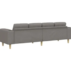 vidaXL Sofá de sala 250 x 77 x 76 cm Poliéster Taupé Hot