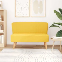 vidaXL Sofá de tela 117x55,5x77 cm Amarillo Outlet