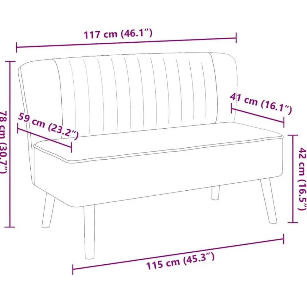 vidaXL Sofá de tela 117x55,5x77 cm Amarillo Outlet