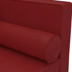 vidaXL Sofás-Sofá diván cojines y cojín de cabeza cuero sintético rojo tinto