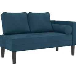 vidaXL Sofá diván con cojines terciopelo Azul Discount