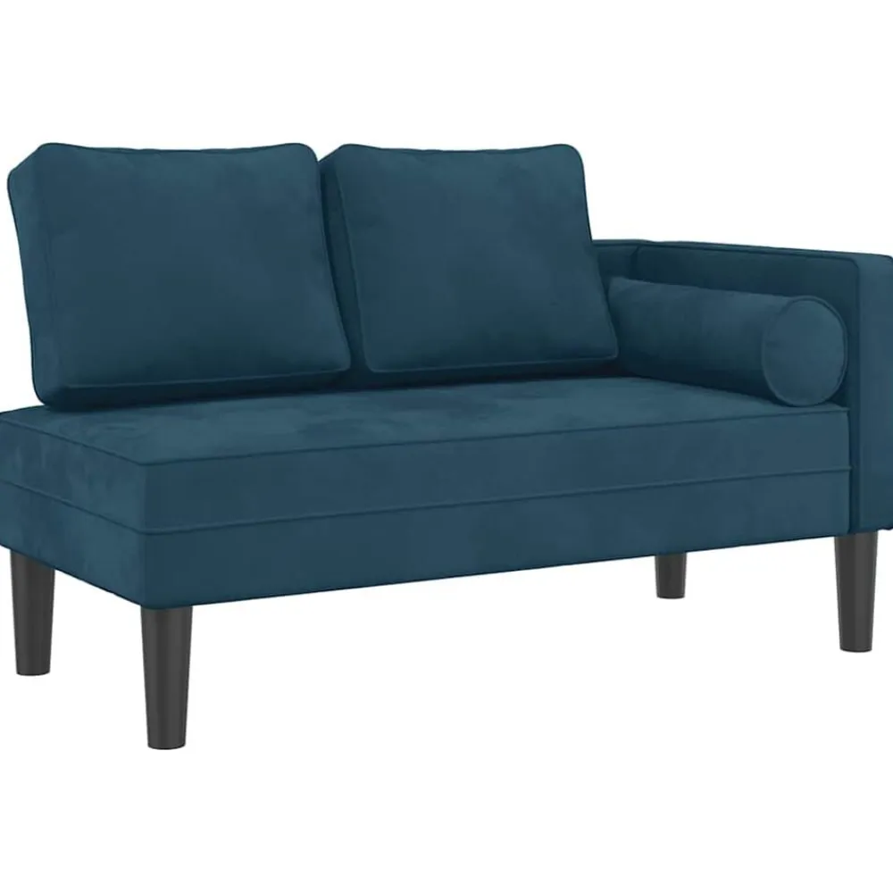 vidaXL Sofá diván con cojines terciopelo Azul Discount