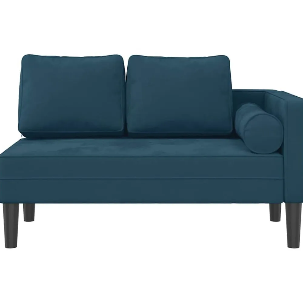 vidaXL Sofá diván con cojines terciopelo Azul Discount