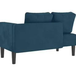 vidaXL Sofá diván con cojines terciopelo Azul Discount