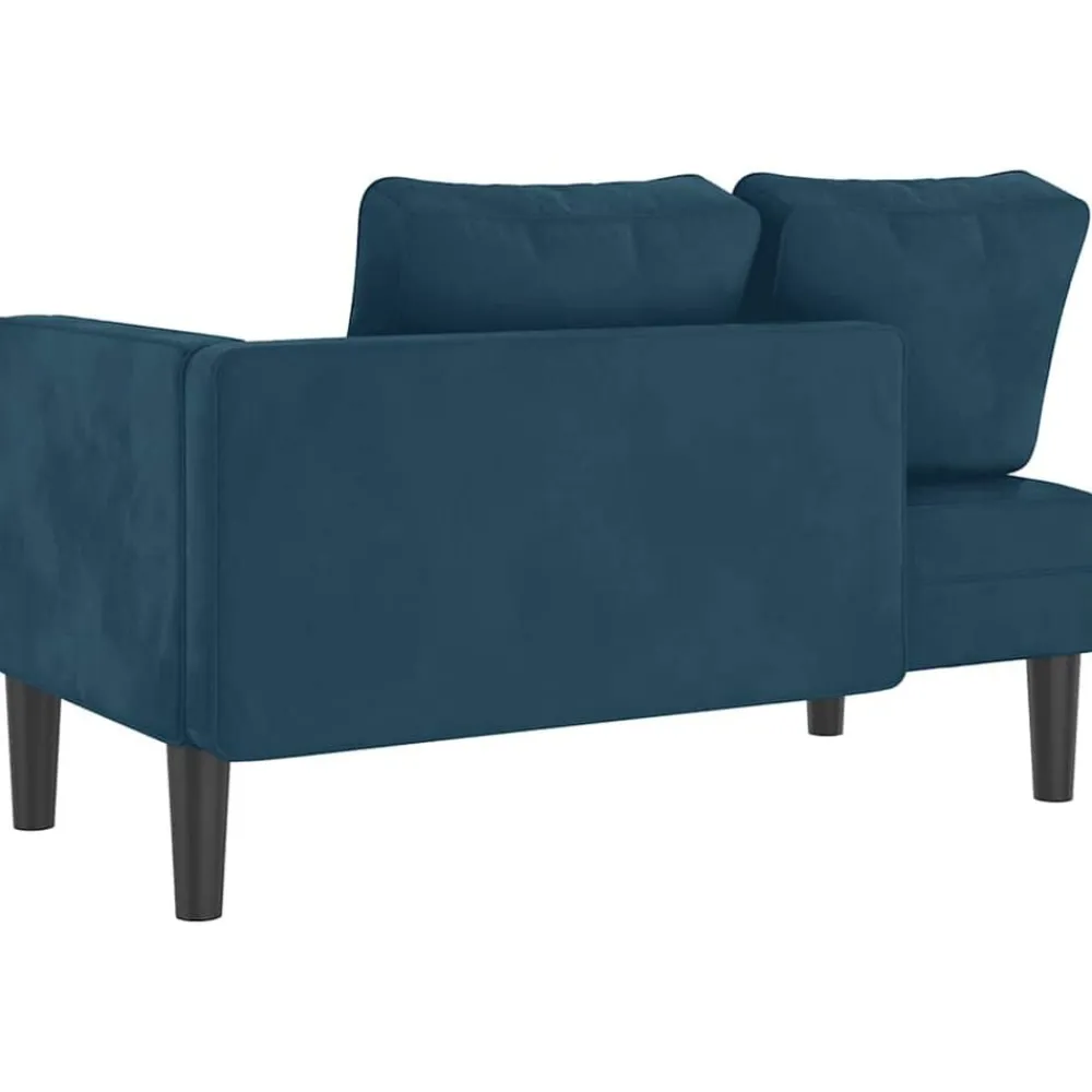 vidaXL Sofá diván con cojines terciopelo Azul Discount