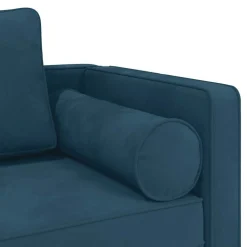 vidaXL Sofá diván con cojines terciopelo Azul Discount