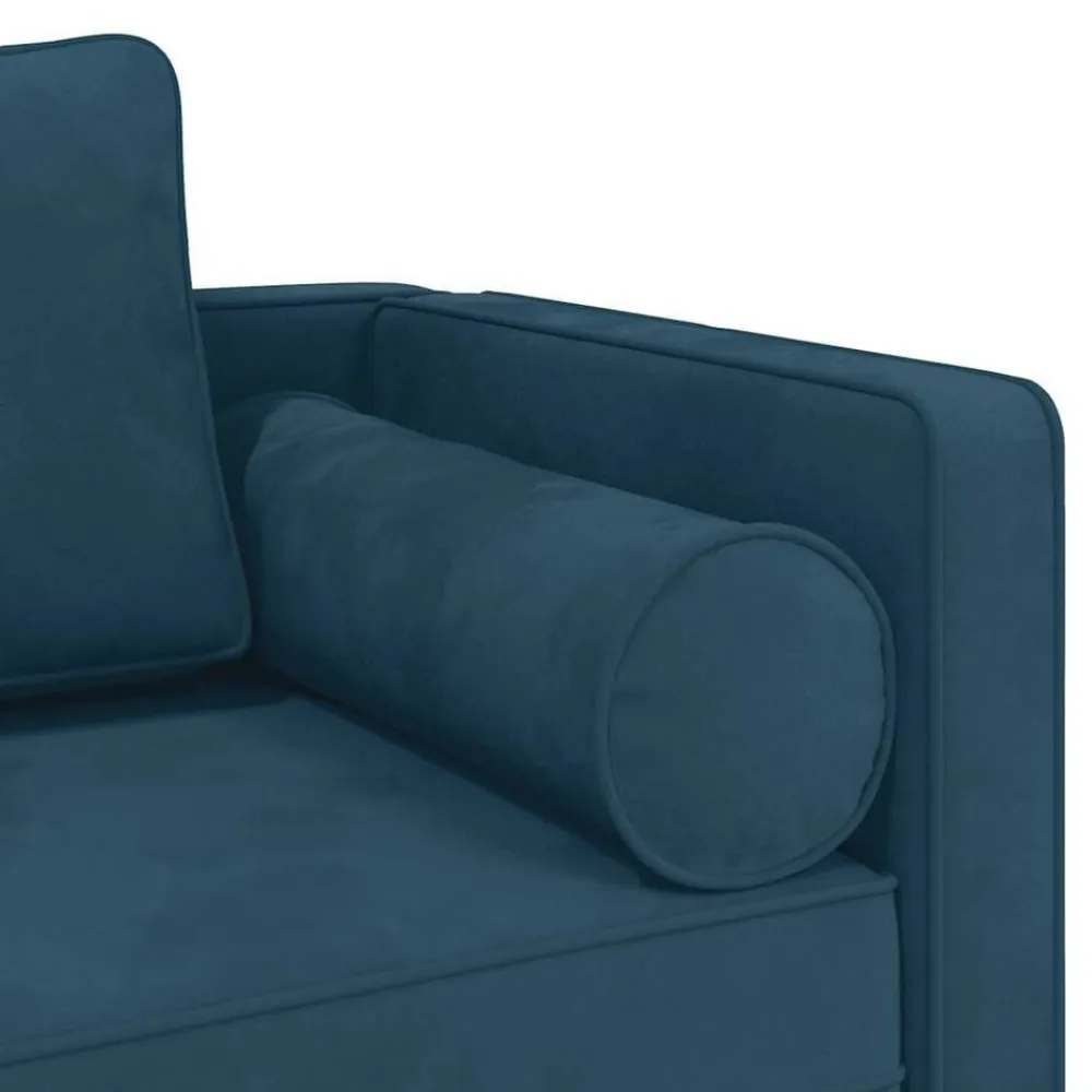 vidaXL Sofá diván con cojines terciopelo Azul Discount