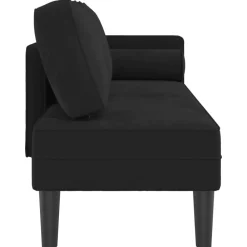 vidaXL Sofá diván con cojines terciopelo Negro Clearance